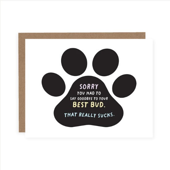 Best Bud Pet Sympathy- Card