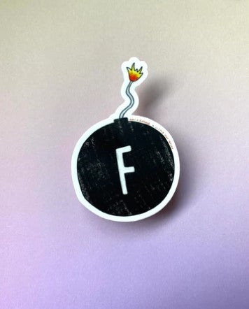F Bomb Vinyl Sticker - Little May Papery Cards
