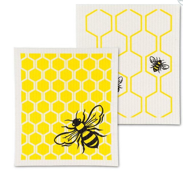 Bee and Honeycomb Swedish Dishcloth
