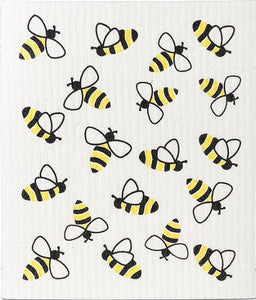 Bee and Beehive Swedish Dishcloth