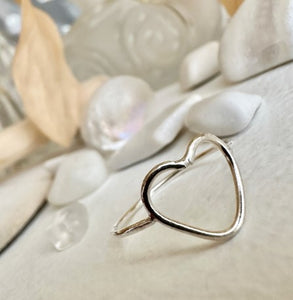 Sterling Silver Peri Heart Outline Ring