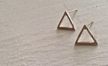 Load image into Gallery viewer, Triop Triangle Outline Stud Earrings - Silver