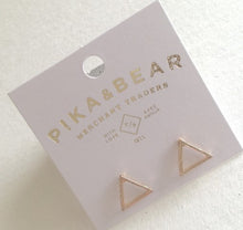 Load image into Gallery viewer, Triop Triangle Outline Stud Earrings - Gold