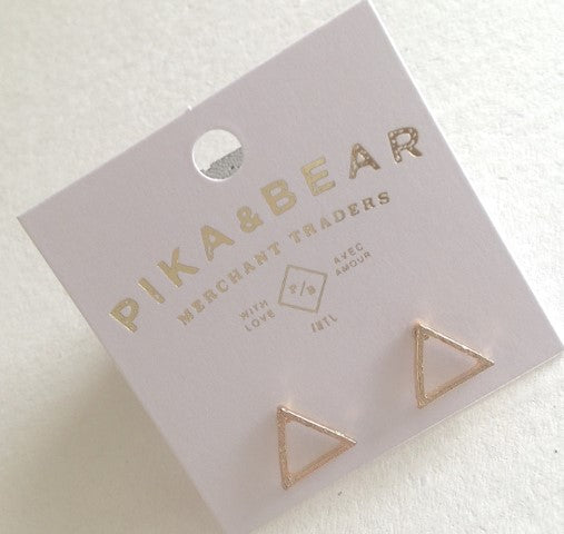 Triop Triangle Outline Stud Earrings - Gold