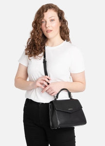 The Gracie - Black Vegan Leather 2-in-1 Handbag - Lambert Bags