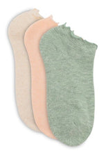 Load image into Gallery viewer, Lemon Loungewear - Cotton Cloud Lettuce Edge Low Cut Sock - 3 Pack - Green