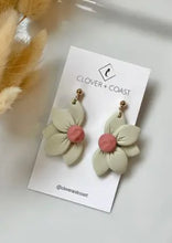 Load image into Gallery viewer, Half Daisy - Polymer Clay Dangle Earrings - 2 Colours