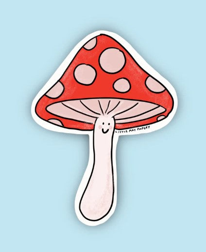 Mushroom Vinyl Sticker - Little May Papery Cards