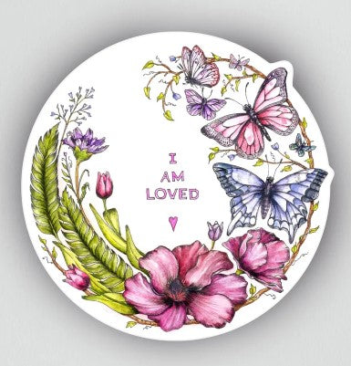 I AM Loved Sticker - Nicola North Art