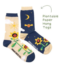 Load image into Gallery viewer, Women&#39;s Day and Night Sunflower Socks - Friday Sock Co.