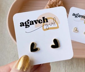 Classy Girl Heart Studs - Agaveh Girl - 2 Colours