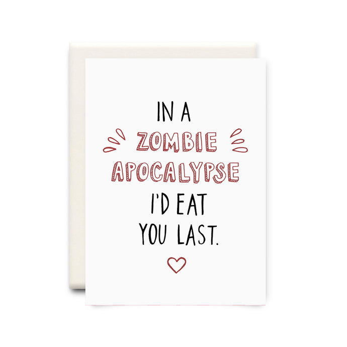 Zombie Apocalypse Love Card  - Inkwell Cards