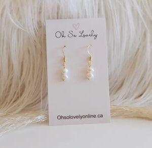 Dainty Saylor Fresh Water Pearl Earrings - Oh So Lovely