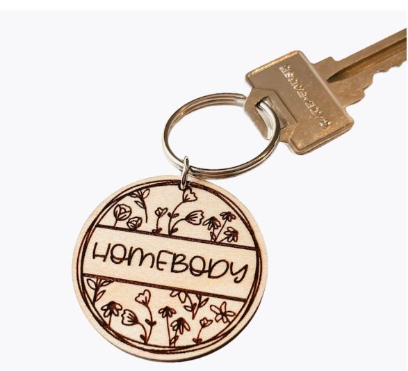 Homebody Wooden Keychain