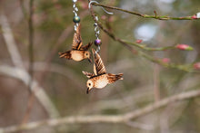Load image into Gallery viewer, Wood Burned Hummingbird Earrings