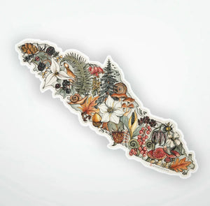 Vancouver Island Stickers - Flora - Nicola North Art - 2 Sizes
