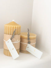 Load image into Gallery viewer, Fluted Pillar Beeswax Candle