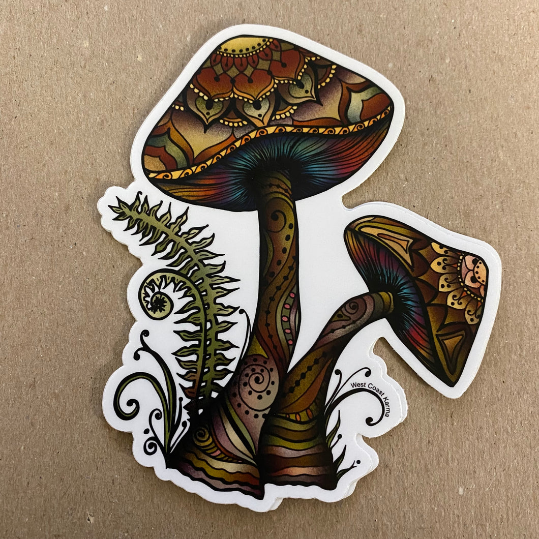 Mushroom Retro Colorful Sticker