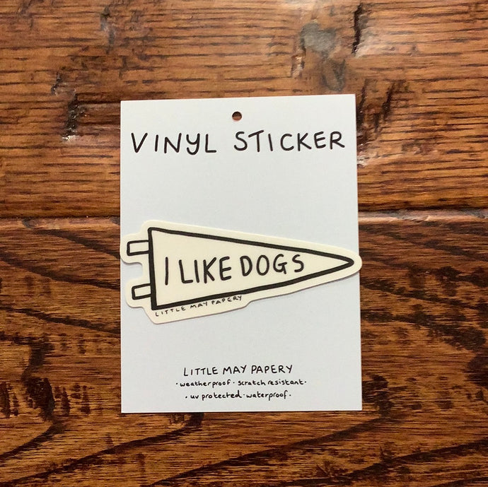 I Like Dogs Clear Vinyl Sticker - Little May Papery