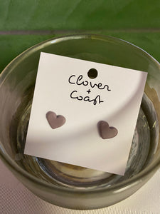Love Hearts Clay Stud Earrings - Clover + Coast