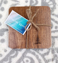 Load image into Gallery viewer, Wood Burned Tree Coaster-Coastal Roots (Set of 2)