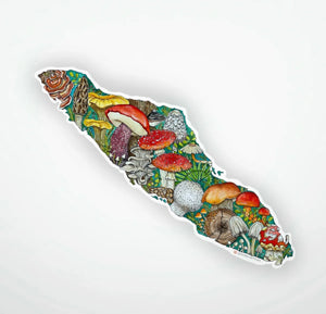 Vancouver Island Stickers - Mushroom - Nicola North Art - 2 Sizes
