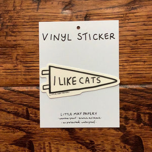 I Like Cats Clear Vinyl Sticker - Little May Papery