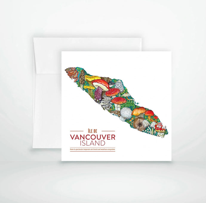 Vancouver Island Greeting Card -Mushroom- Nicola North Art