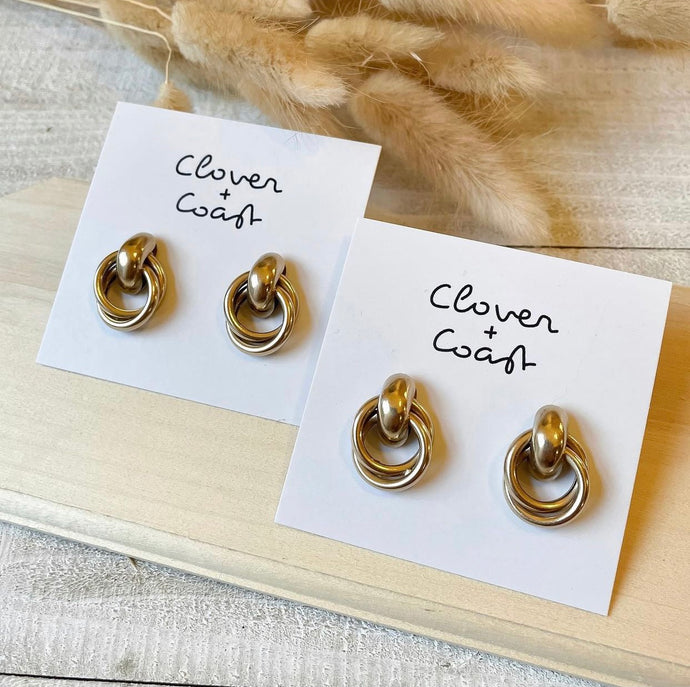Gold Plated Knot Stud Earrings