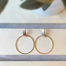 Load image into Gallery viewer, Emma Drop Square Hoop Earrings - Clover + Coast