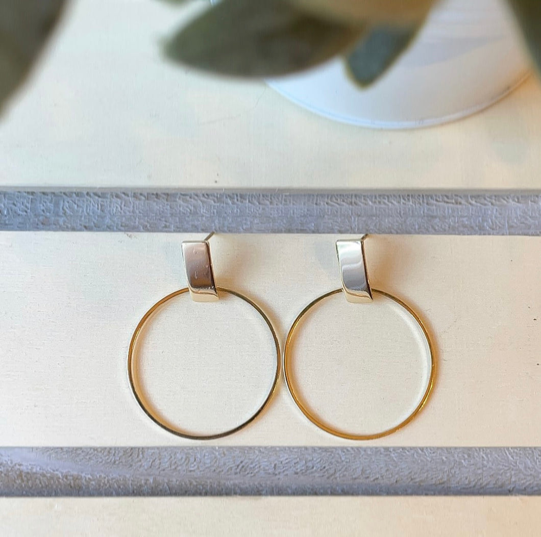 Emma Drop Square Hoop Earrings - Clover + Coast