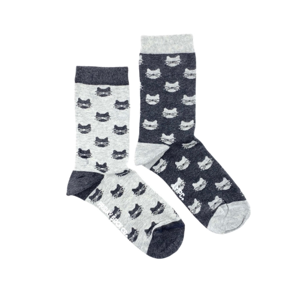 Women's Grey Cats Socks - Friday Sock Co.
