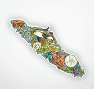 Vancouver Island Stickers - Under the Sea - Nicola North Art - 2 Sizes