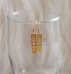 Gold Wren Moon Phase Earrings - Oh So Lovely