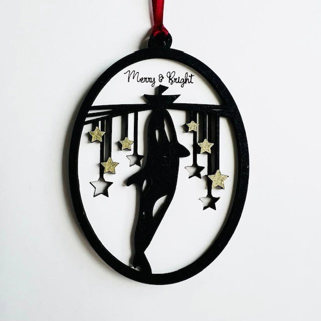 Merry and Bright Orca Ornament
