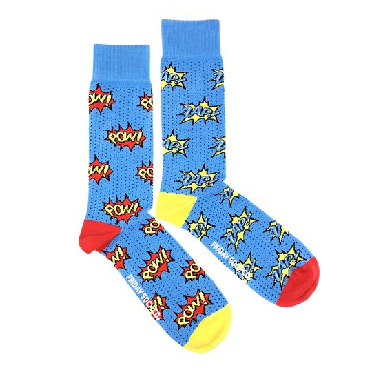 Men's Pow Zap Superhero Socks - Friday Sock Co.