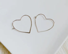 Load image into Gallery viewer, Heart Hoops - Oh So Lovely - Gold/Silver