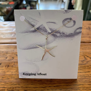 Keeping Afloat Fine Silver Sea Star Necklace