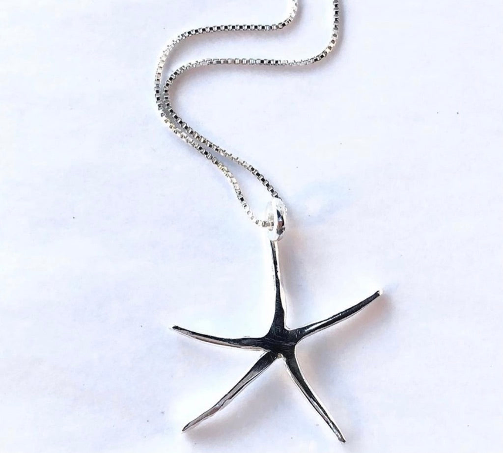 Keeping Afloat Fine Silver Sea Star Necklace